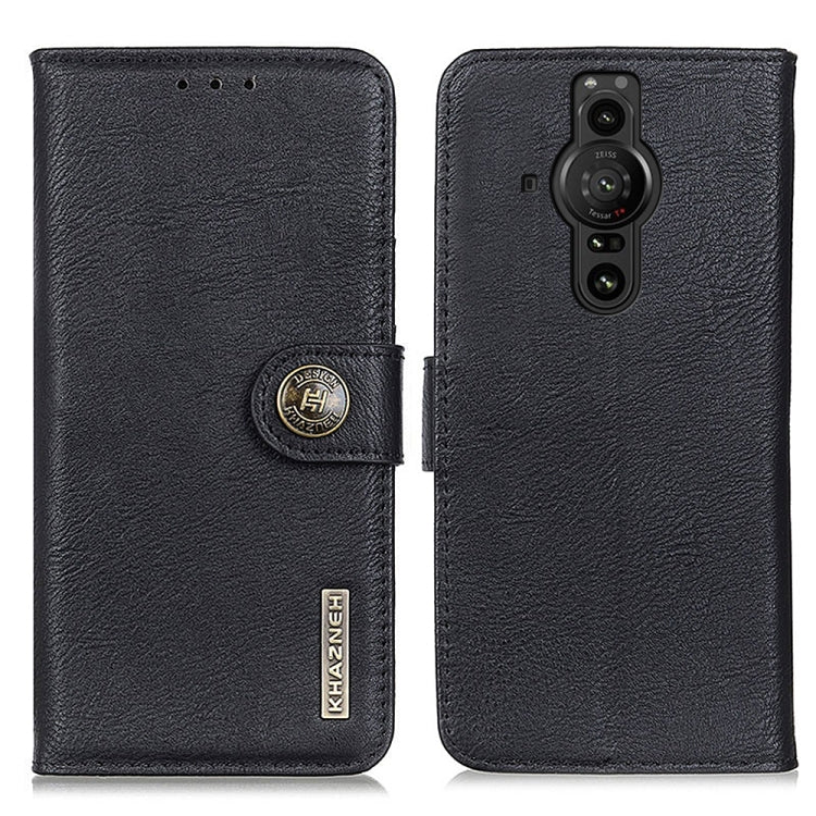 For Sony Xperia Pro-I KHAZNEH Cowhide Texture Horizontal Flip Leather Phone Case with Holder & Card Slots & Wallet