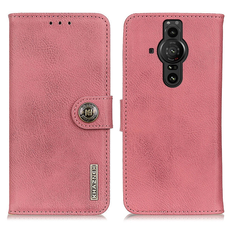 For Sony Xperia Pro-I KHAZNEH Cowhide Texture Horizontal Flip Leather Phone Case with Holder & Card Slots & Wallet