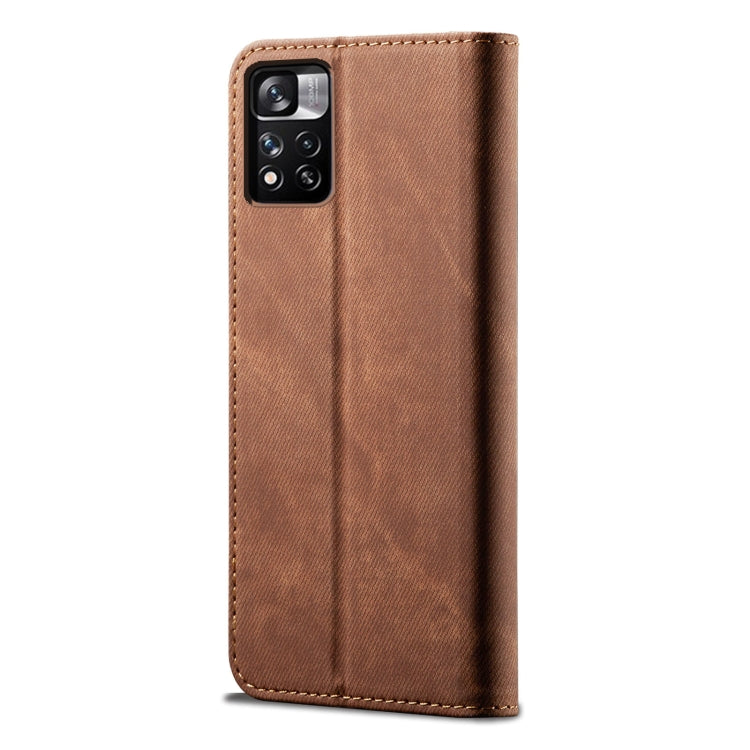 For Xiaomi Redmi Note 11 Denim Texture Flip Leather Phone Case with Card Slots & Wallet