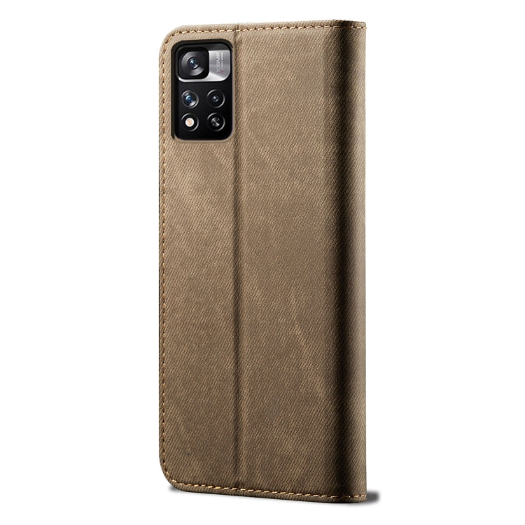 For Xiaomi Redmi Note 11 Pro / 11 Pro+ Denim Texture Flip Leather Phone Case with Card Slots & Wallet