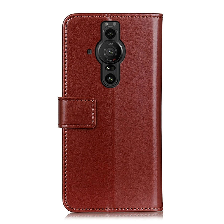 For Sony Xperia Pro-I 3-Color Pearl Texture Magnetic Buckle Horizontal Flip Leather Phone Case with Card Slots & Wallet & Holder