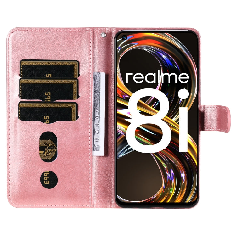 For OPPO Realme 8i Calf Texture Zipper Horizontal Flip Leather Phone Case