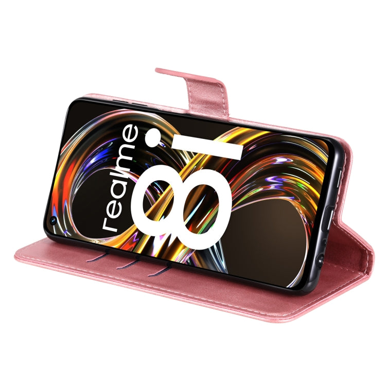 For OPPO Realme 8i Calf Texture Zipper Horizontal Flip Leather Phone Case