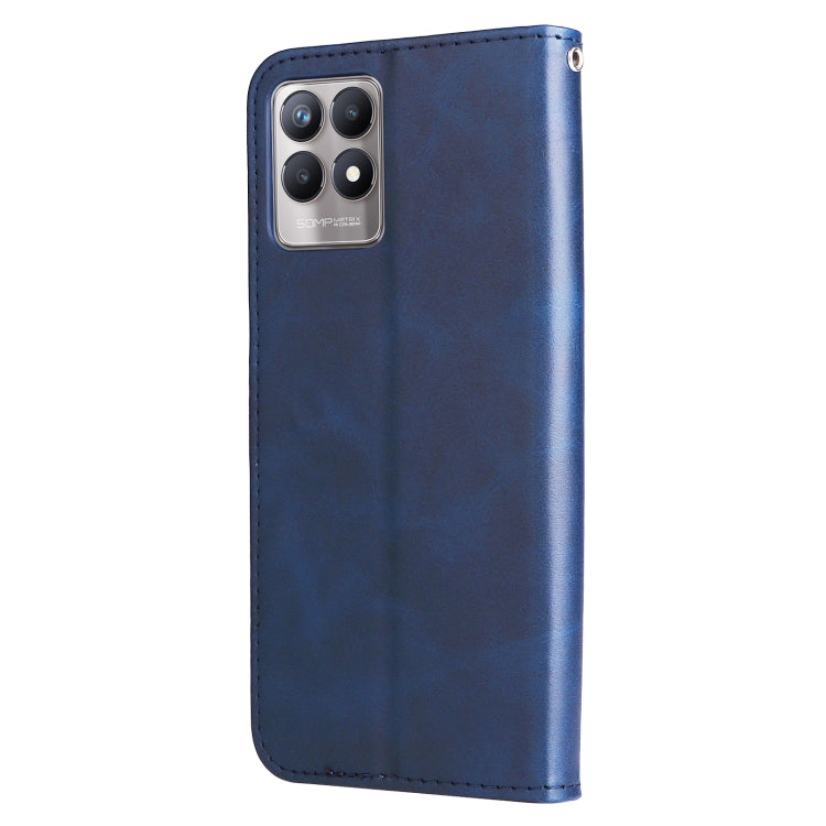 For OPPO Realme 8i Calf Texture Zipper Horizontal Flip Leather Phone Case