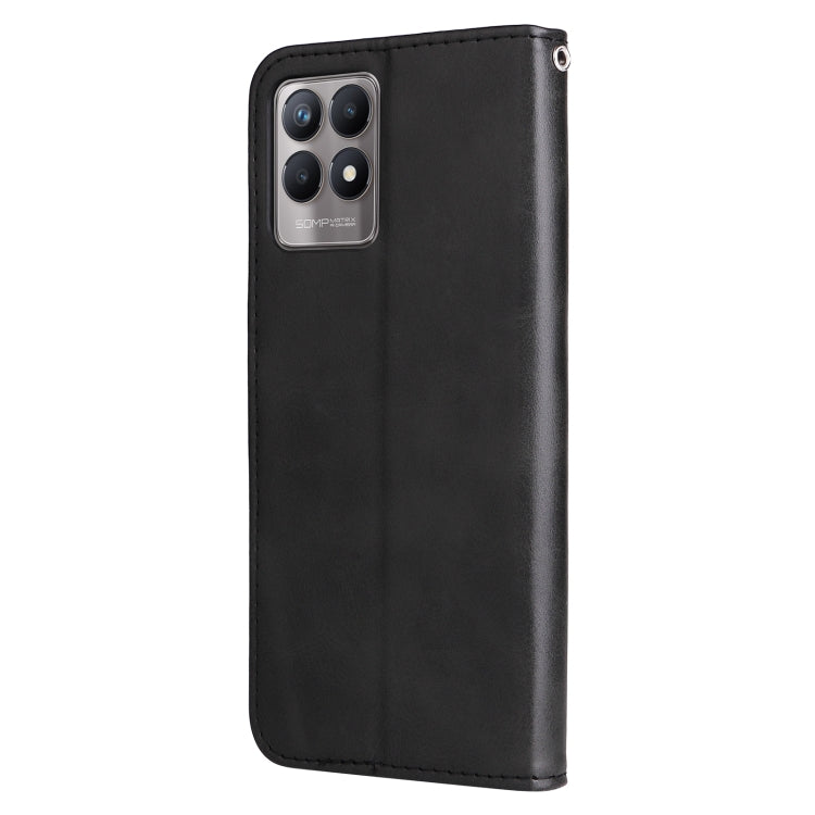 For OPPO Realme 8i Calf Texture Zipper Horizontal Flip Leather Phone Case