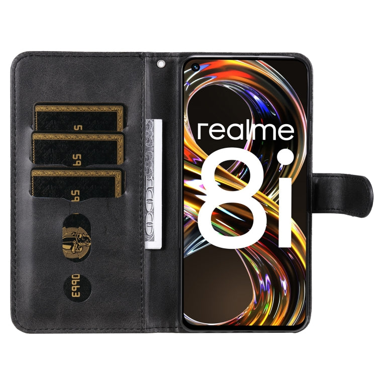 For OPPO Realme 8i Calf Texture Zipper Horizontal Flip Leather Phone Case