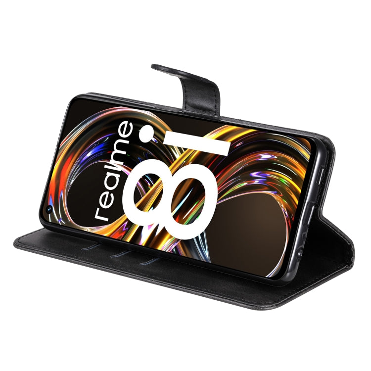 For OPPO Realme 8i Calf Texture Zipper Horizontal Flip Leather Phone Case