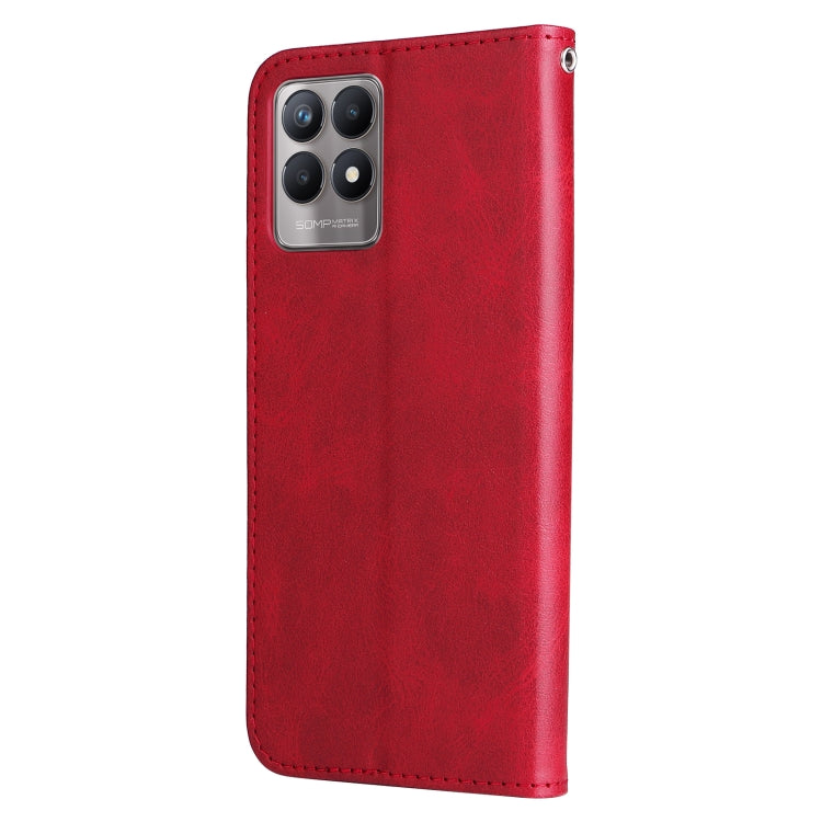 For OPPO Realme 8i Calf Texture Zipper Horizontal Flip Leather Phone Case