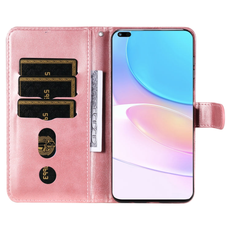 For Huawei nova 8i / Honor 50 Lite Calf Texture Zipper Horizontal Flip Leather Phone Case