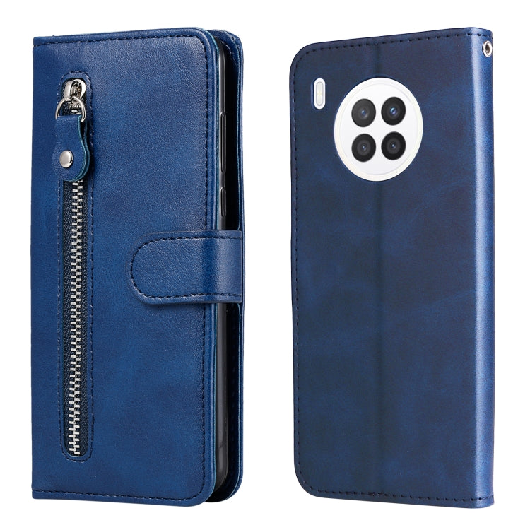 For Huawei nova 8i / Honor 50 Lite Calf Texture Zipper Horizontal Flip Leather Phone Case