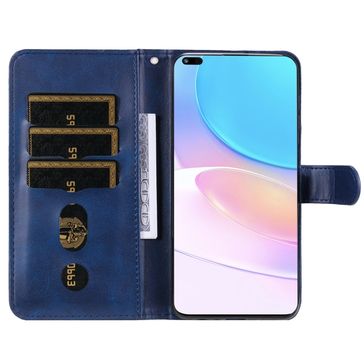 For Huawei nova 8i / Honor 50 Lite Calf Texture Zipper Horizontal Flip Leather Phone Case