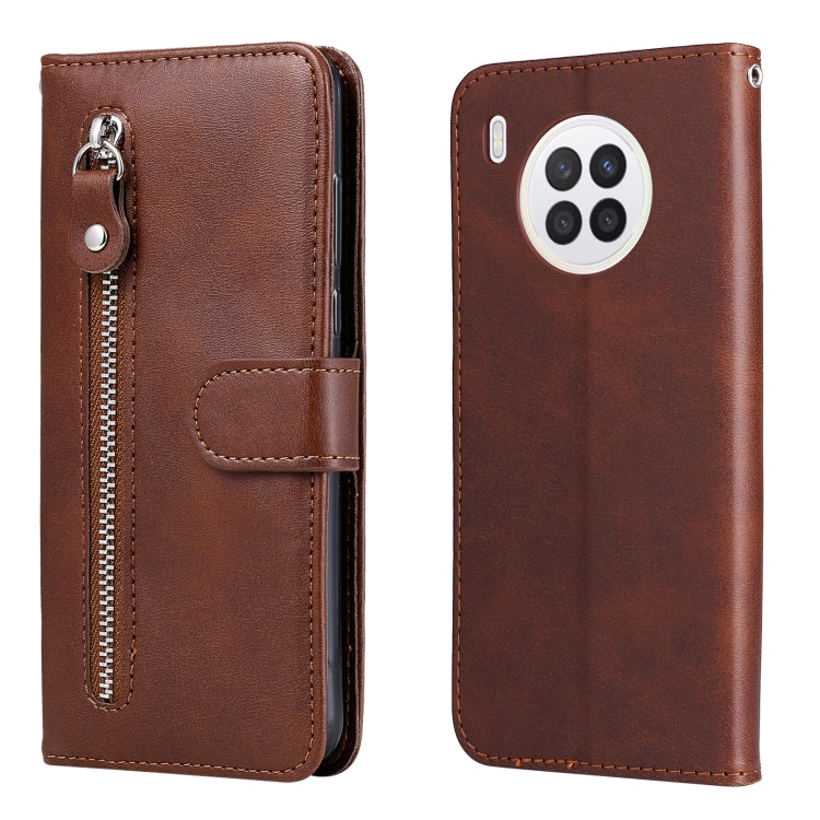 For Huawei nova 8i / Honor 50 Lite Calf Texture Zipper Horizontal Flip Leather Phone Case