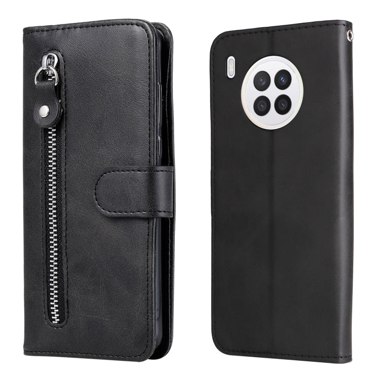 For Huawei nova 8i / Honor 50 Lite Calf Texture Zipper Horizontal Flip Leather Phone Case