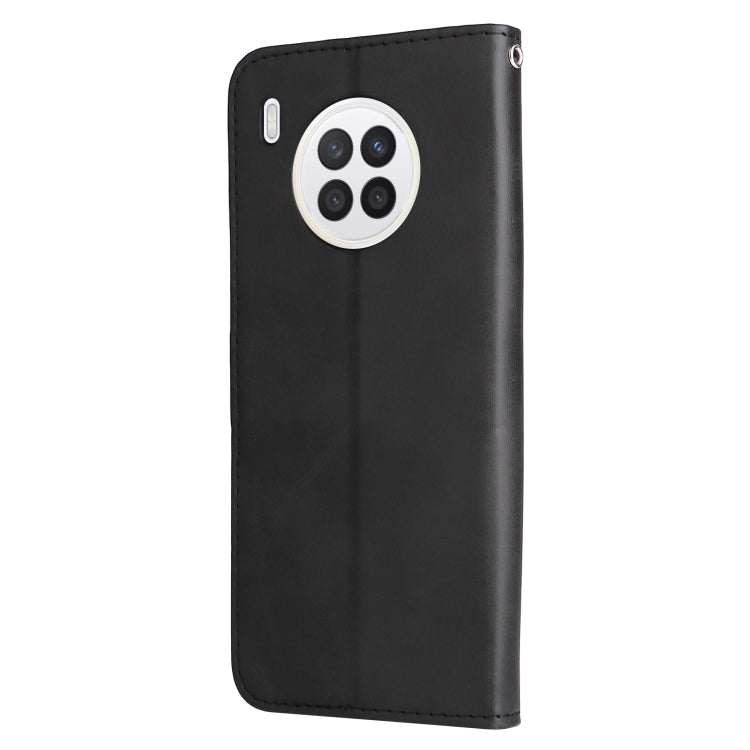 For Huawei nova 8i / Honor 50 Lite Calf Texture Zipper Horizontal Flip Leather Phone Case