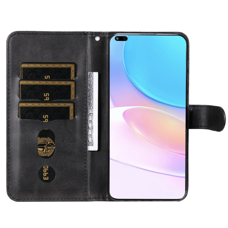 For Huawei nova 8i / Honor 50 Lite Calf Texture Zipper Horizontal Flip Leather Phone Case