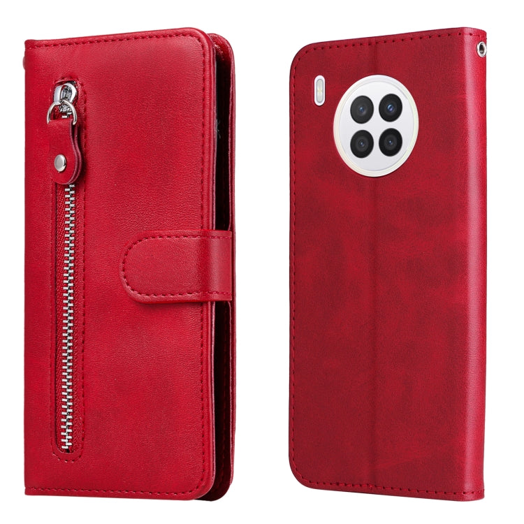 For Huawei nova 8i / Honor 50 Lite Calf Texture Zipper Horizontal Flip Leather Phone Case