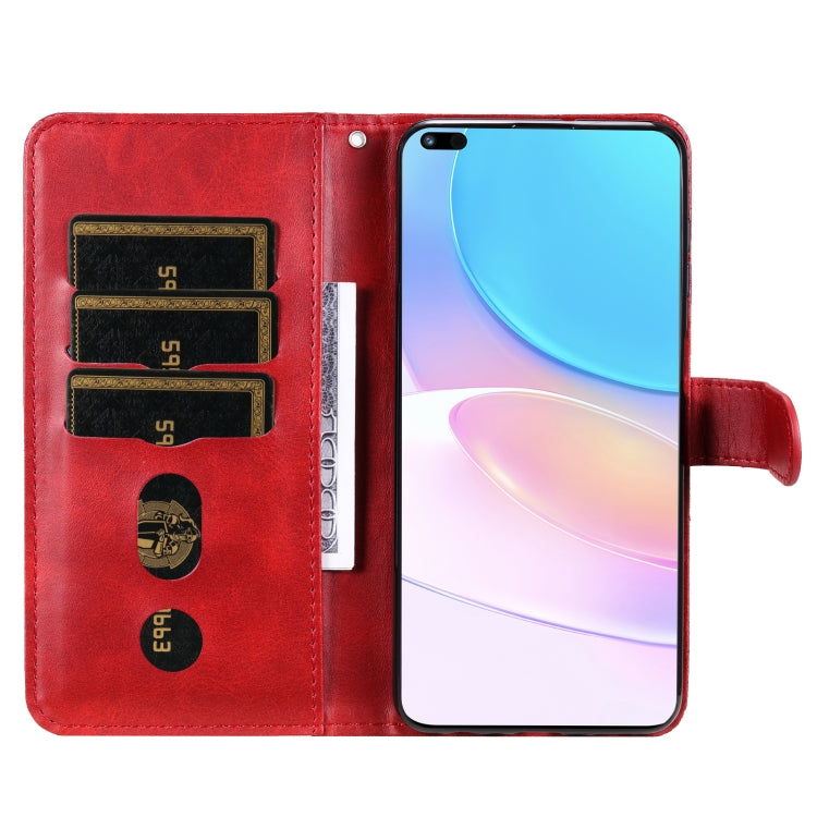 For Huawei nova 8i / Honor 50 Lite Calf Texture Zipper Horizontal Flip Leather Phone Case