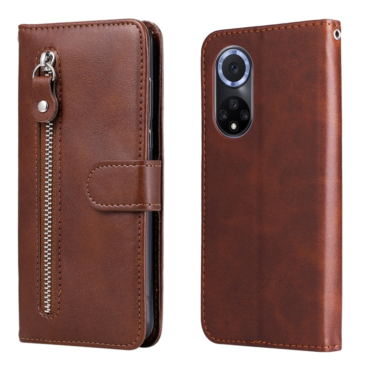 For Huawei nova 9 / Honor 50 5G Calf Texture Zipper Horizontal Flip Leather Phone Case