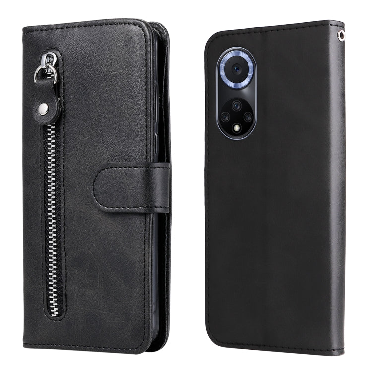 For Huawei nova 9 / Honor 50 5G Calf Texture Zipper Horizontal Flip Leather Phone Case