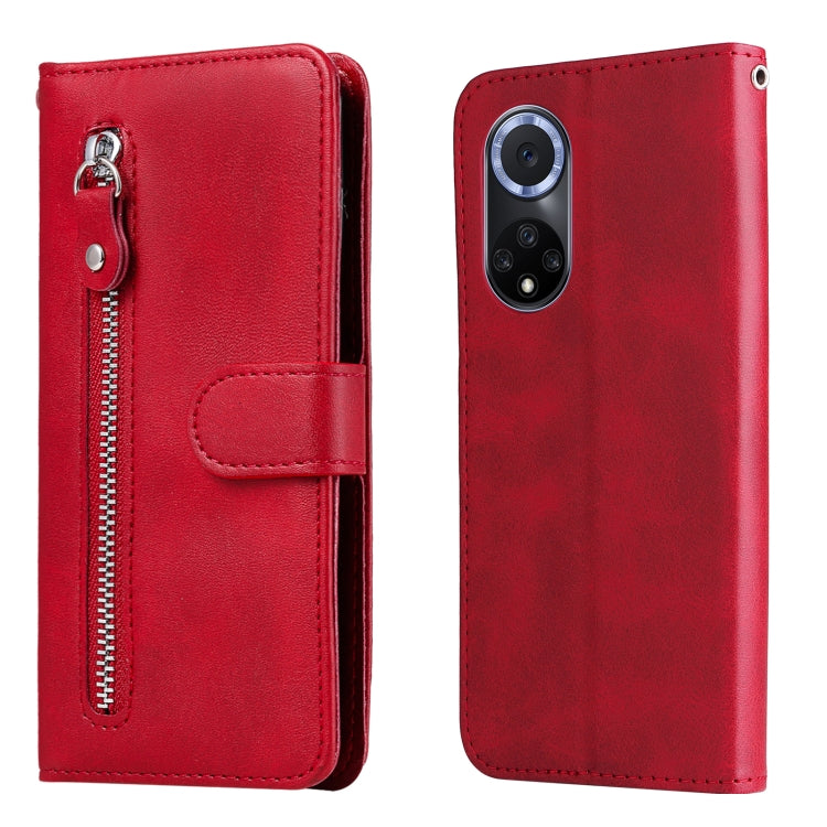 For Huawei nova 9 / Honor 50 5G Calf Texture Zipper Horizontal Flip Leather Phone Case