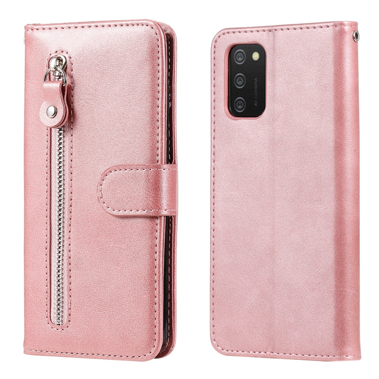 For Samsung Galaxy A03S 164mm Calf Texture Zipper Horizontal Flip Leather Phone Case