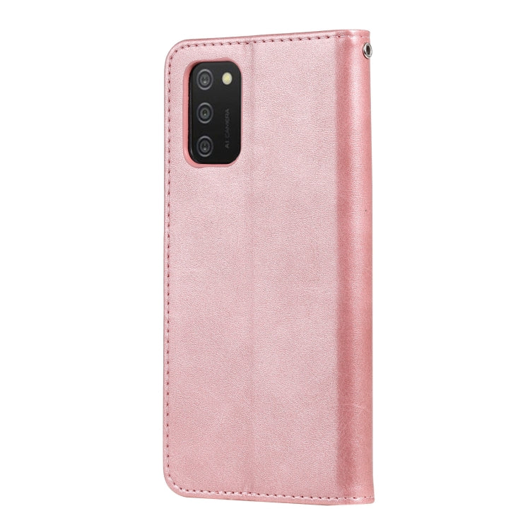 For Samsung Galaxy A03S 164mm Calf Texture Zipper Horizontal Flip Leather Phone Case