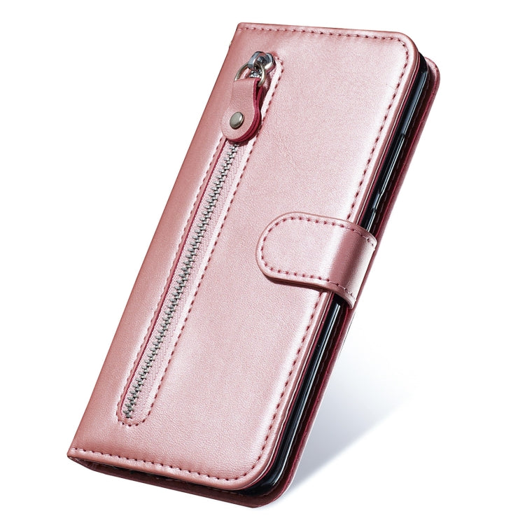 For Samsung Galaxy A03S 164mm Calf Texture Zipper Horizontal Flip Leather Phone Case