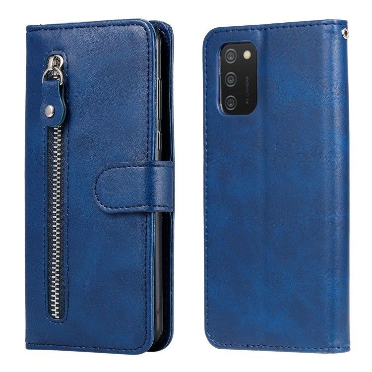 For Samsung Galaxy A03S 164mm Calf Texture Zipper Horizontal Flip Leather Phone Case