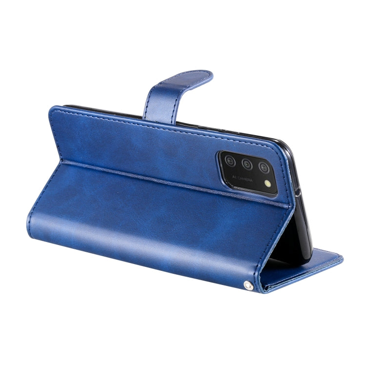 For Samsung Galaxy A03S 164mm Calf Texture Zipper Horizontal Flip Leather Phone Case