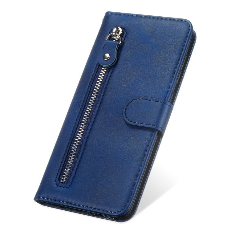 For Samsung Galaxy A03S 164mm Calf Texture Zipper Horizontal Flip Leather Phone Case