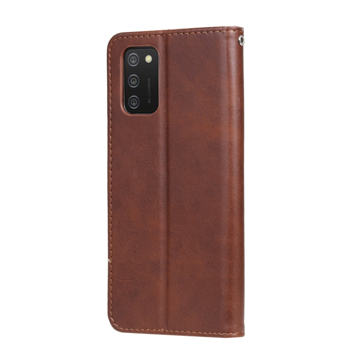 For Samsung Galaxy A03S 164mm Calf Texture Zipper Horizontal Flip Leather Phone Case