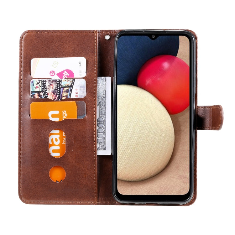 For Samsung Galaxy A03S 164mm Calf Texture Zipper Horizontal Flip Leather Phone Case