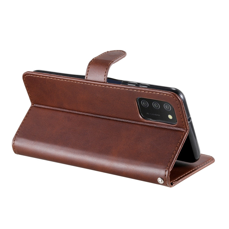 For Samsung Galaxy A03S 164mm Calf Texture Zipper Horizontal Flip Leather Phone Case