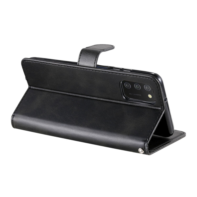 For Samsung Galaxy A03S 164mm Calf Texture Zipper Horizontal Flip Leather Phone Case