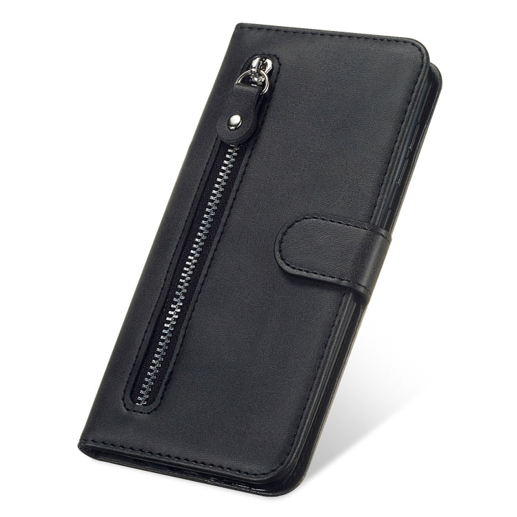 For Samsung Galaxy A03S 164mm Calf Texture Zipper Horizontal Flip Leather Phone Case