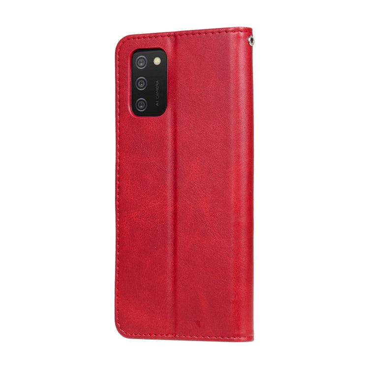For Samsung Galaxy A03S 164mm Calf Texture Zipper Horizontal Flip Leather Phone Case