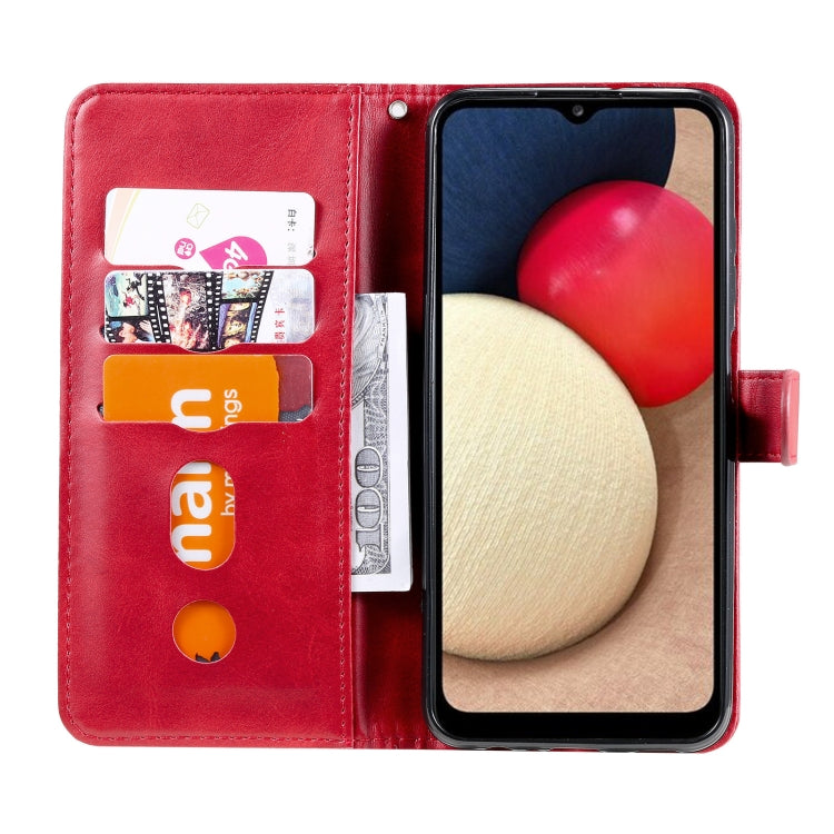 For Samsung Galaxy A03S 164mm Calf Texture Zipper Horizontal Flip Leather Phone Case