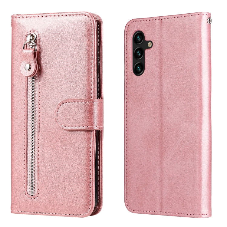 For Samsung Galaxy A13 5G Calf Texture Zipper Horizontal Flip Leather Phone Case