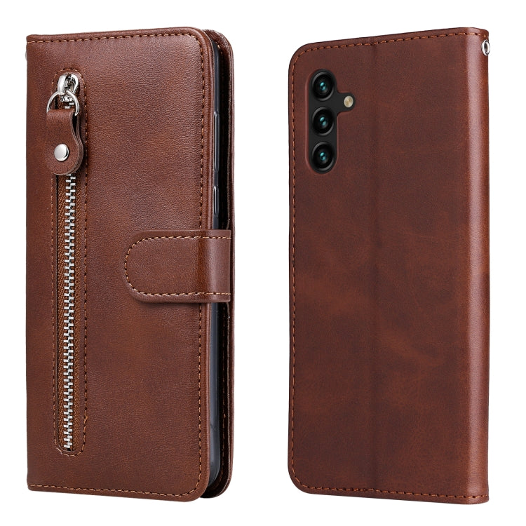 For Samsung Galaxy A13 5G Calf Texture Zipper Horizontal Flip Leather Phone Case