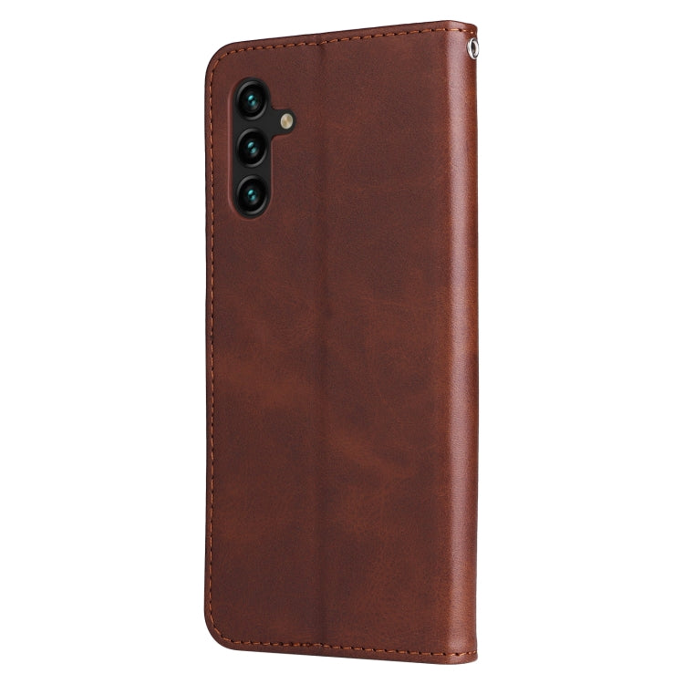 For Samsung Galaxy A13 5G Calf Texture Zipper Horizontal Flip Leather Phone Case