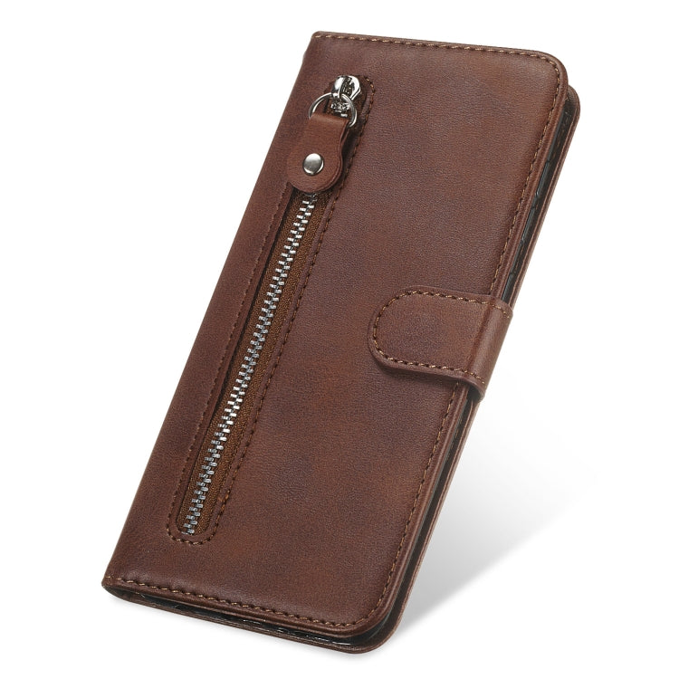 For Samsung Galaxy A13 5G Calf Texture Zipper Horizontal Flip Leather Phone Case