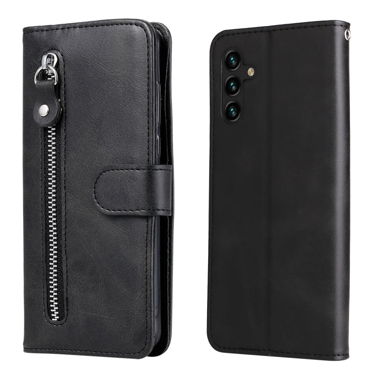 For Samsung Galaxy A13 5G Calf Texture Zipper Horizontal Flip Leather Phone Case