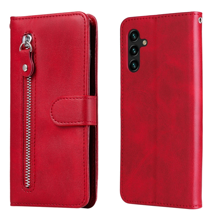 For Samsung Galaxy A13 5G Calf Texture Zipper Horizontal Flip Leather Phone Case
