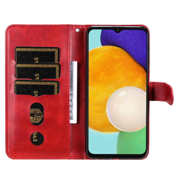 For Samsung Galaxy A13 5G Calf Texture Zipper Horizontal Flip Leather Phone Case
