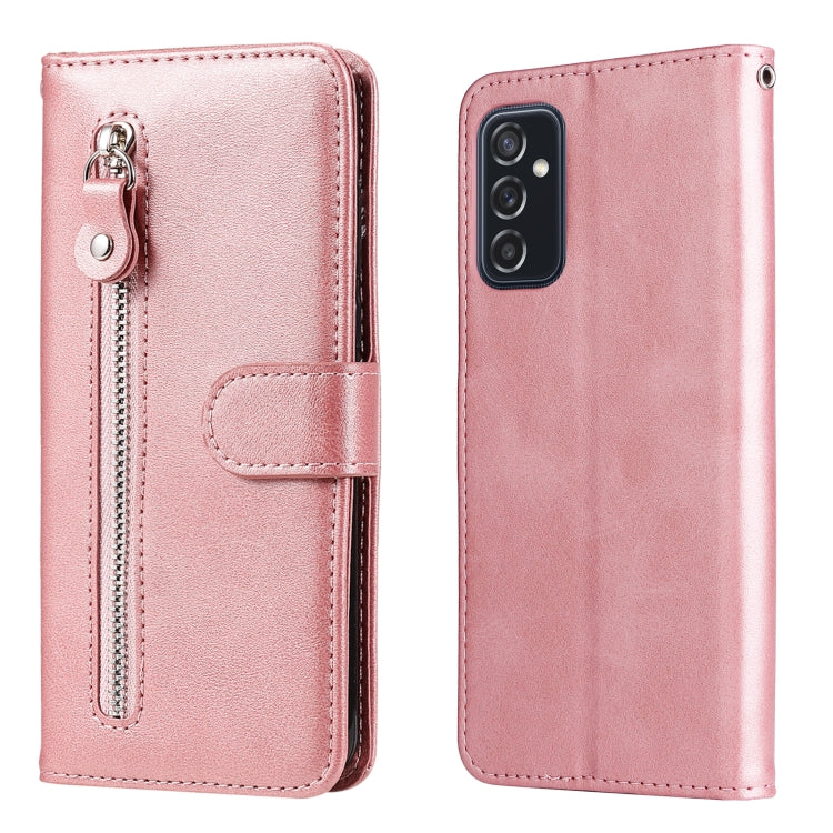 For Samsung Galaxy M52 5G Calf Texture Zipper Horizontal Flip Leather Phone Case