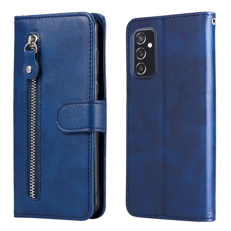 For Samsung Galaxy M52 5G Calf Texture Zipper Horizontal Flip Leather Phone Case