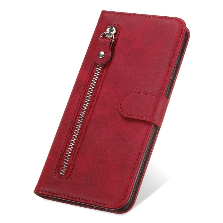 For Samsung Galaxy M52 5G Calf Texture Zipper Horizontal Flip Leather Phone Case