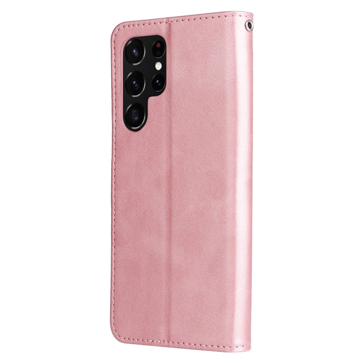 For Samsung Galaxy S22 Ultra 5G Calf Texture Zipper Horizontal Flip Leather Phone Case