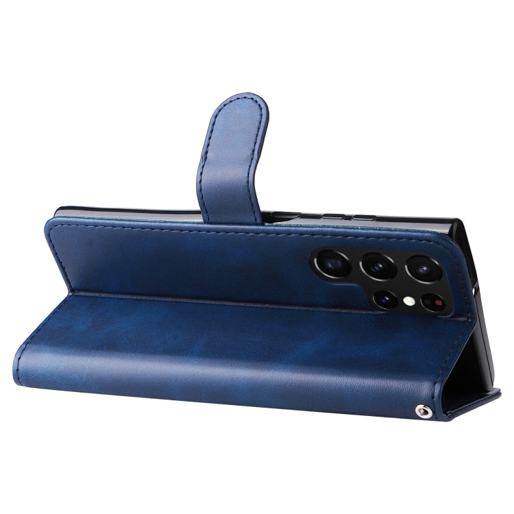 For Samsung Galaxy S22 Ultra 5G Calf Texture Zipper Horizontal Flip Leather Phone Case