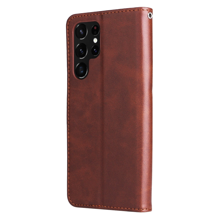 For Samsung Galaxy S22 Ultra 5G Calf Texture Zipper Horizontal Flip Leather Phone Case